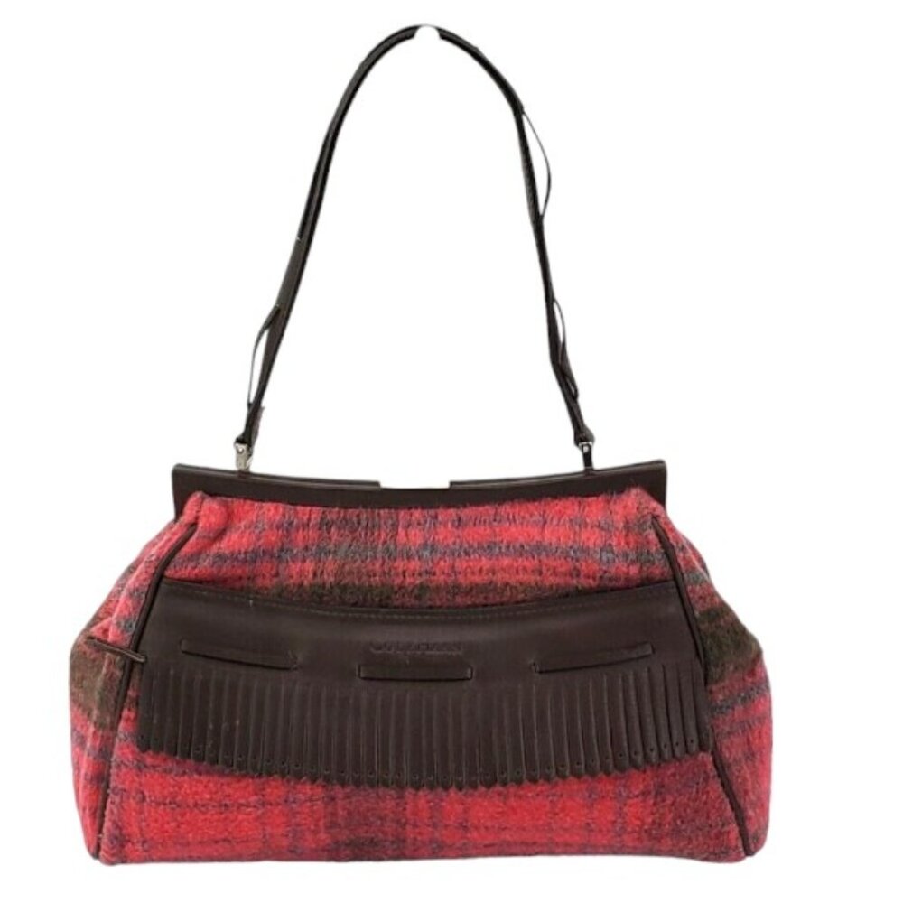 Cole Haan Pink Plaid Clutch EUC